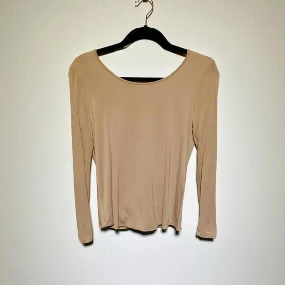 Lulu’s Womens Tan Scoop Drop Neck Blouse Size XS - Picture 3 of 3